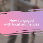 How I engaged with local ordinances