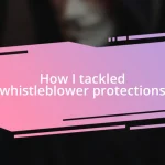 How I tackled whistleblower protections